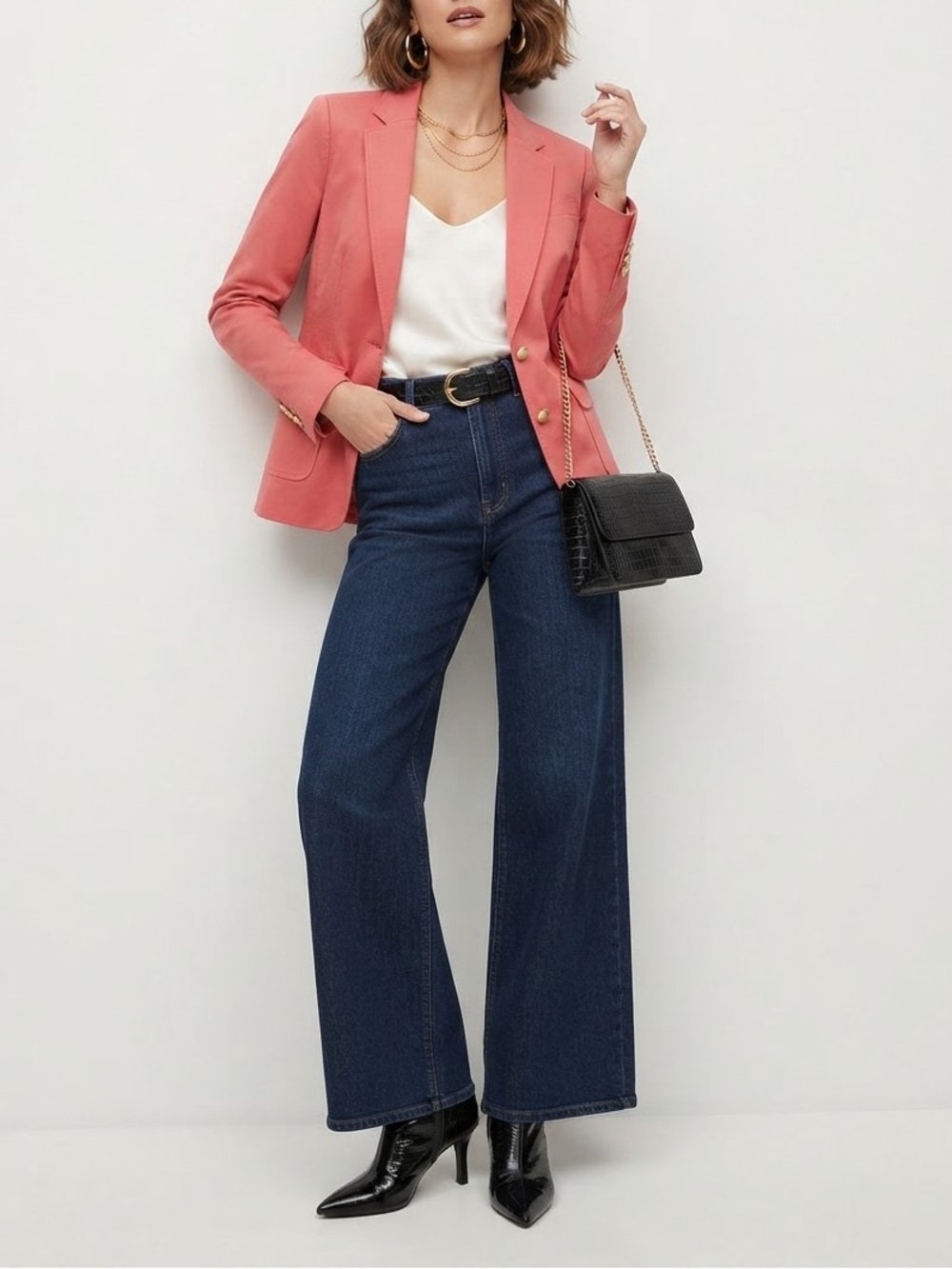 Banana Republic Women's Single-Breasted Blazer with Gold Buttons